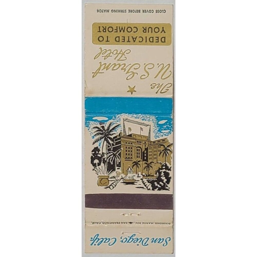 Vintage Matchbook Cover US Grant Hotel San Diego CA California - Picture 2 of 4